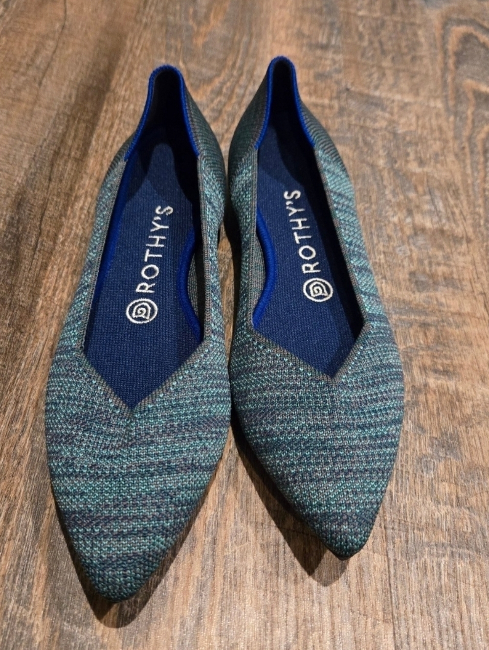 Rothy's Aqua Heather Points,  size 8